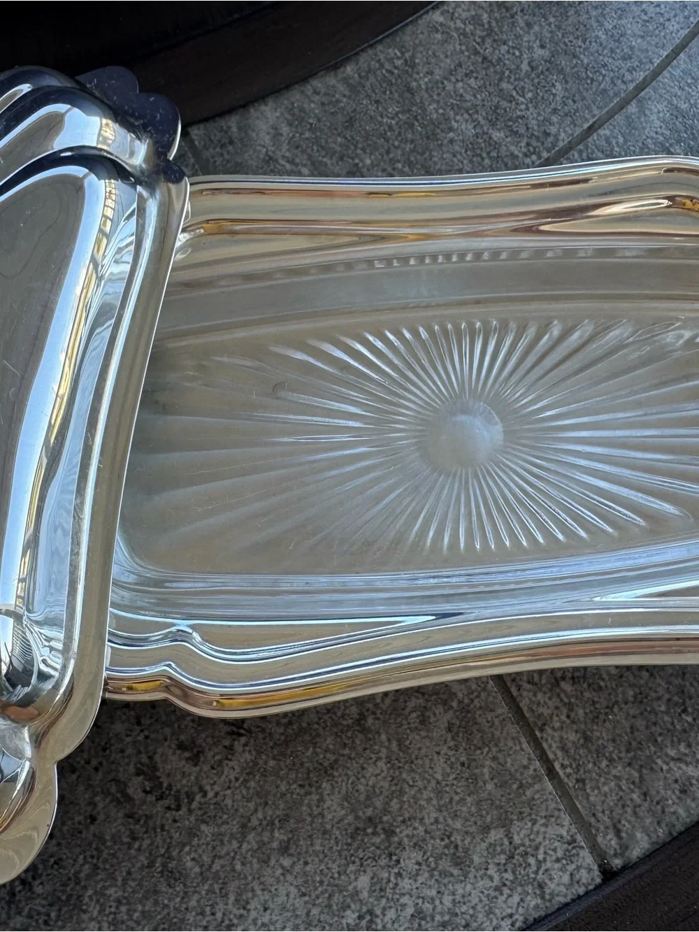 Gorham Heritage YH18 Silverplate Covered Butter Dish With Glass Insert